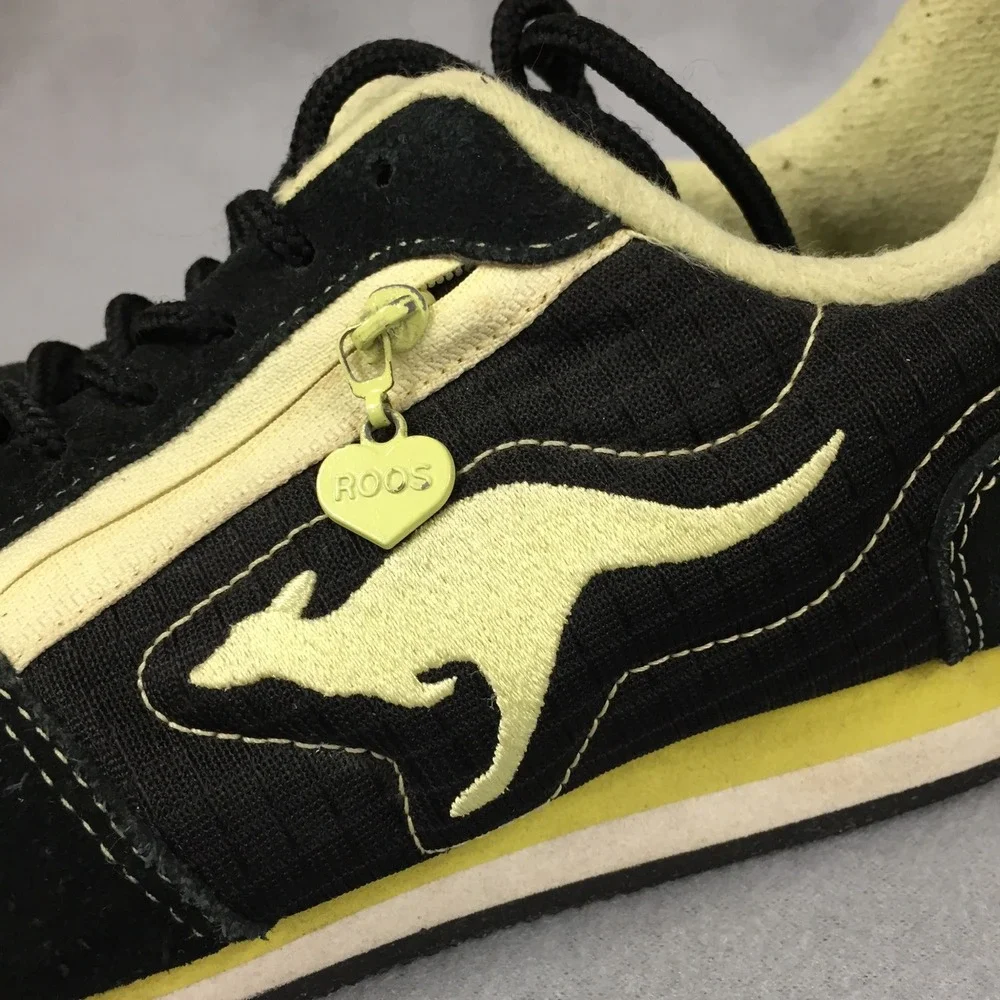 KangaROOS Womens Sneakers Black Yellow Side Pocket Shoes 10 BALU0259W-2004